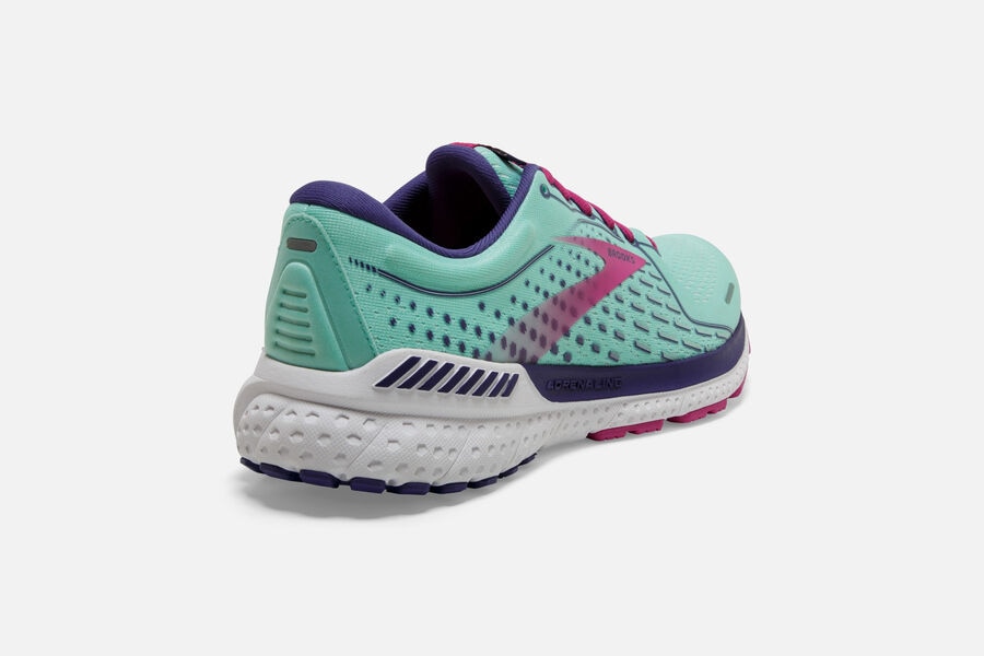 Brooks Adrenaline GTS 21 Road Running Shoes Womens - Turquoise/Pink - EWKDX-6581